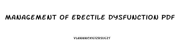 Management Of Erectile Dysfunction Pdf