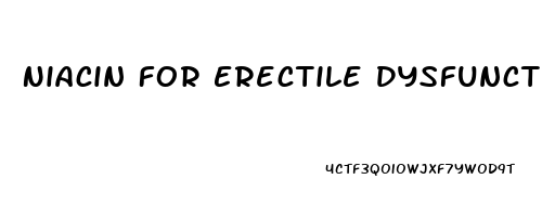 Niacin For Erectile Dysfunction