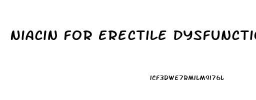 Niacin For Erectile Dysfunction