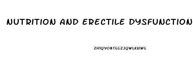 Nutrition And Erectile Dysfunction