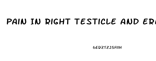 Pain In Right Testicle And Erectile Dysfunction