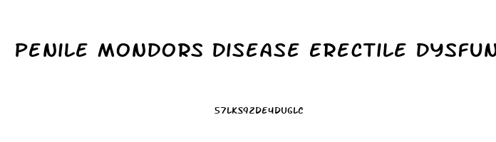 Penile Mondors Disease Erectile Dysfunction