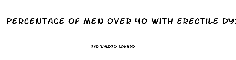Percentage Of Men Over 40 With Erectile Dysfunction