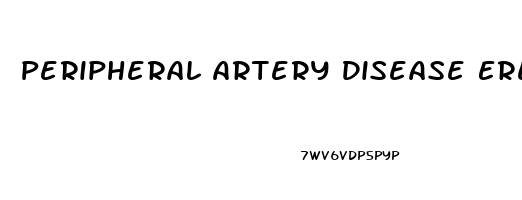 Peripheral Artery Disease Erectile Dysfunction