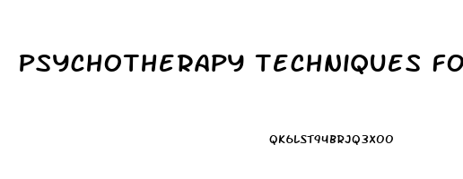 Psychotherapy Techniques For Erectile Dysfunction