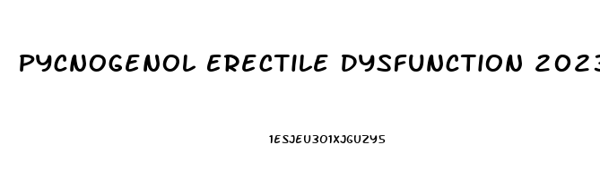 Pycnogenol Erectile Dysfunction 2023