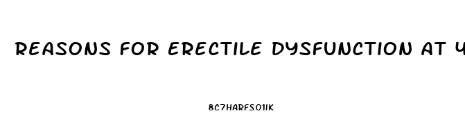 Reasons For Erectile Dysfunction At 40