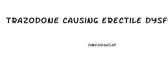 Trazodone Causing Erectile Dysfunction