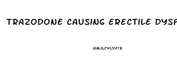 Trazodone Causing Erectile Dysfunction