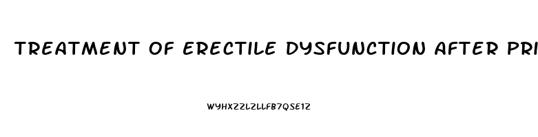 Treatment Of Erectile Dysfunction After Priapism
