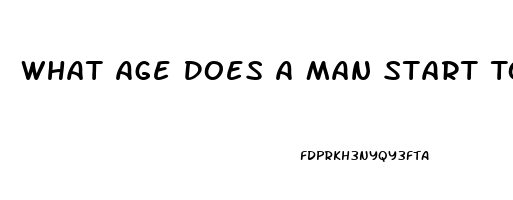 What Age Does A Man Start To Lose His Libido
