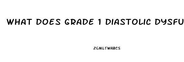 What Does Grade 1 Diastolic Dysfunction Mean