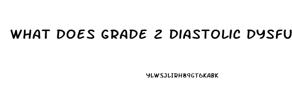 What Does Grade 2 Diastolic Dysfunction Mean