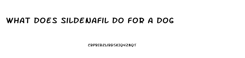 What Does Sildenafil Do For A Dog