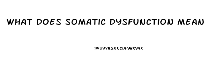 What Does Somatic Dysfunction Mean