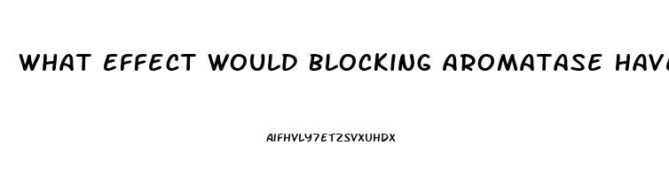 What Effect Would Blocking Aromatase Have On Male Sex Drive