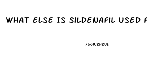 What Else Is Sildenafil Used For