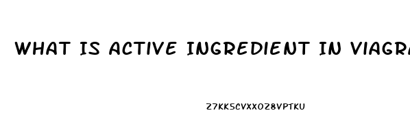 What Is Active Ingredient In Viagra