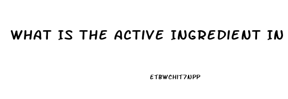 What Is The Active Ingredient In Erection Pills