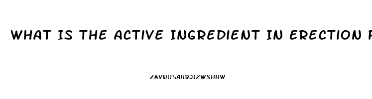 What Is The Active Ingredient In Erection Pills