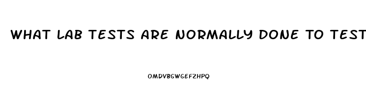 What Lab Tests Are Normally Done To Test For Erectile Dysfunction