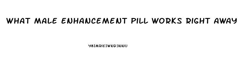 What Male Enhancement Pill Works Right Away