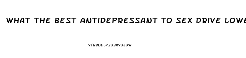 What The Best Antidepressant To Sex Drive Lower