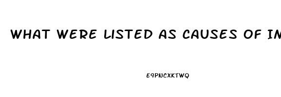 What Were Listed As Causes Of Impotence In 1980s