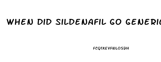 When Did Sildenafil Go Generic