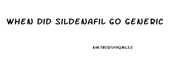 When Did Sildenafil Go Generic