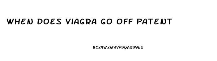 When Does Viagra Go Off Patent