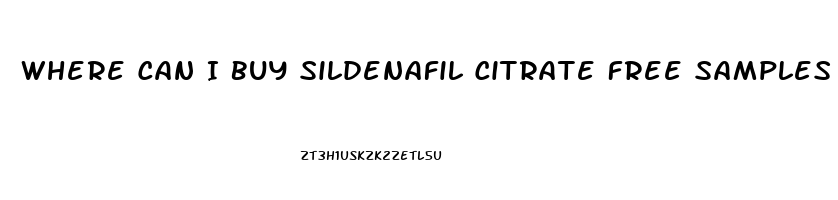 Where Can I Buy Sildenafil Citrate Free Samples