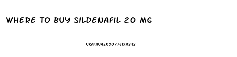 Where To Buy Sildenafil 20 Mg