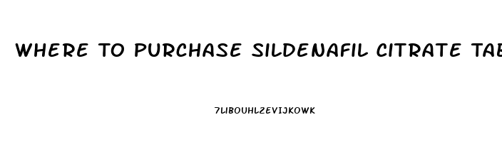 Where To Purchase Sildenafil Citrate Tablets