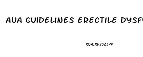 aua guidelines erectile dysfunction