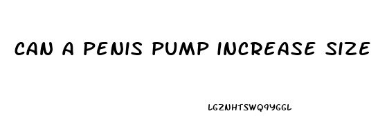 can a penis pump increase size