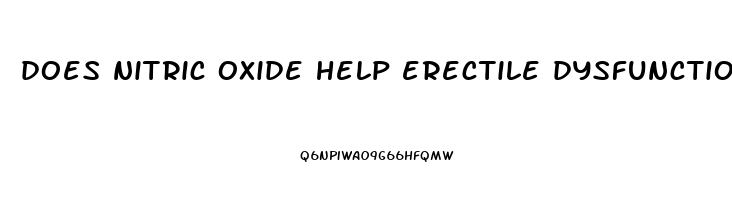 does nitric oxide help erectile dysfunction