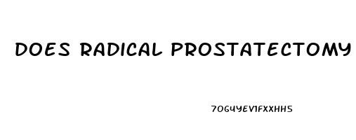 does radical prostatectomy cause impotence