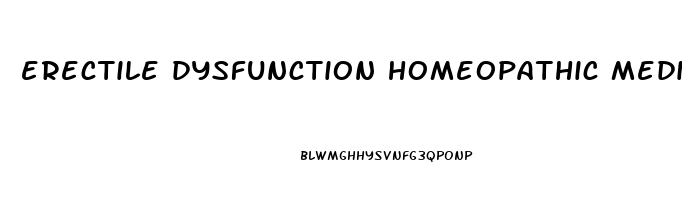 erectile dysfunction homeopathic medicine