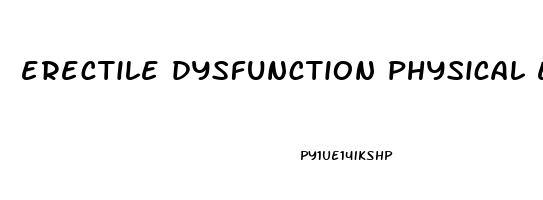 erectile dysfunction physical exercise