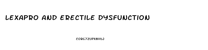 lexapro and erectile dysfunction