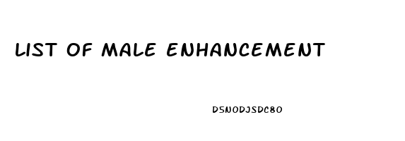 list of male enhancement