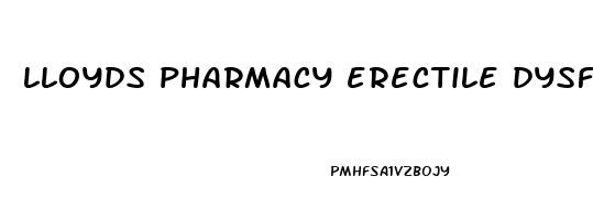 lloyds pharmacy erectile dysfunction