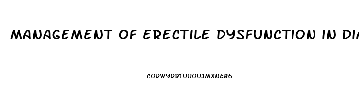 management of erectile dysfunction in diabetes