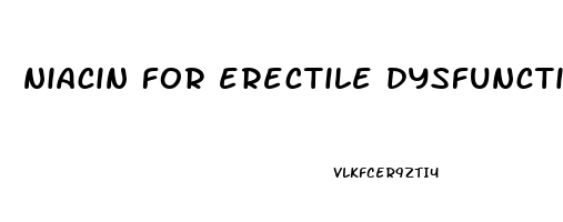 niacin for erectile dysfunction
