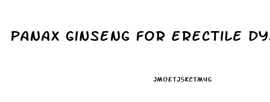 panax ginseng for erectile dysfunction