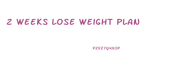 2 weeks lose weight plan