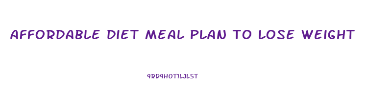 affordable diet meal plan to lose weight