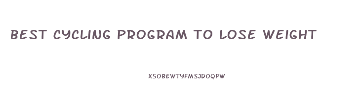 best cycling program to lose weight