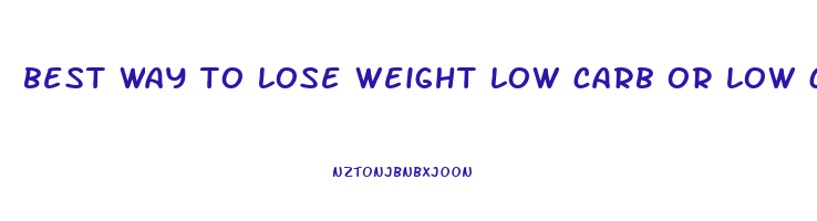 best way to lose weight low carb or low calorie